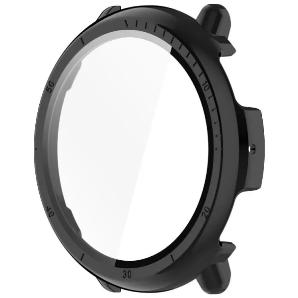 PC FULL COVER Plastový kryt so sklom pre Amazfit Active 2 čierny