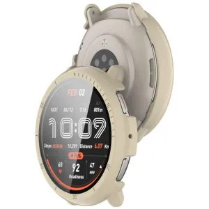 PC FULL COVER Plastový kryt so sklom pre Amazfit Active 2 béžový