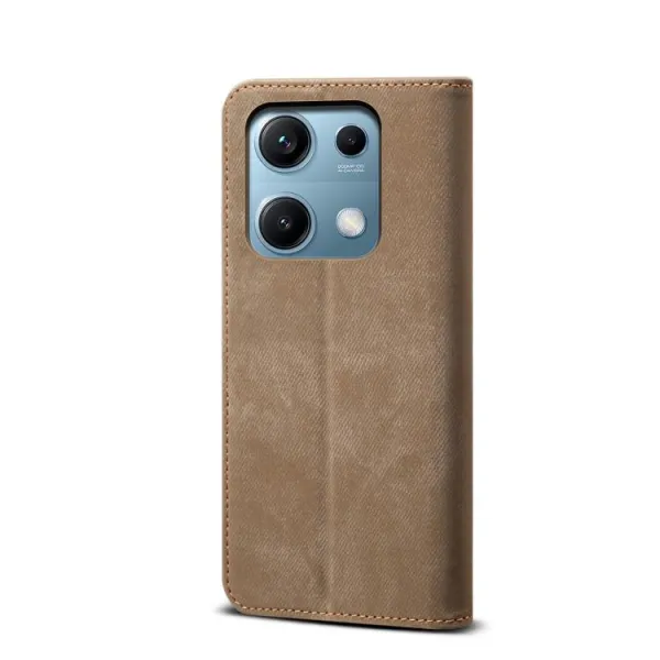 DENIM Peňaženkový kryt pre Xiaomi Redmi Note 14S šedohnedý