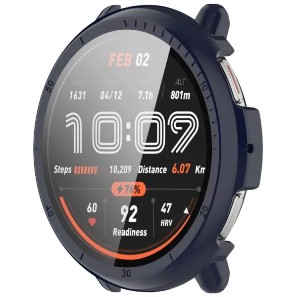 PC FULL COVER Plastový kryt so sklom pre Amazfit Active 2 modrý