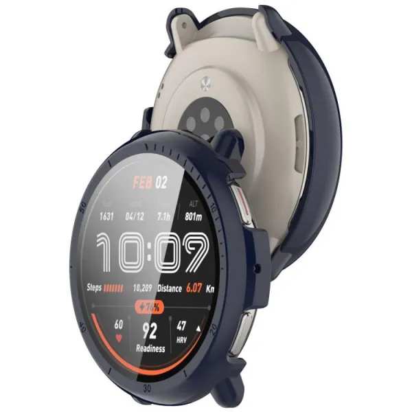 PC FULL COVER Plastový kryt so sklom pre Amazfit Active 2 modrý