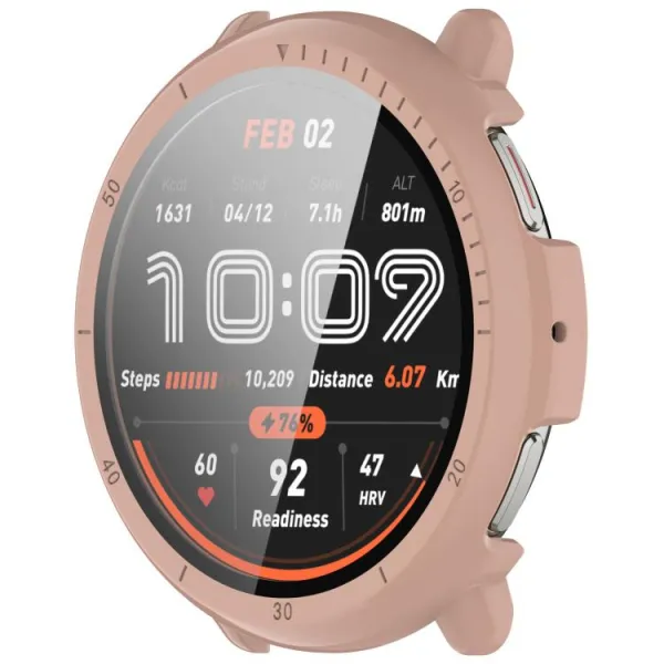 PC FULL COVER Plastový kryt so sklom pre Amazfit Active 2 ružový