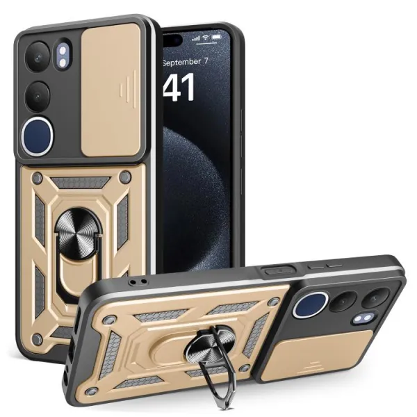 RING CAMERA Kryt s držiakom pre Vivo Y19s zlatý
