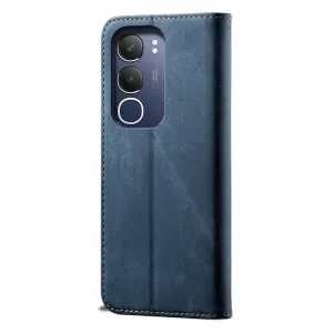 DENIM Peňaženkový kryt pre Vivo Y19s modrý