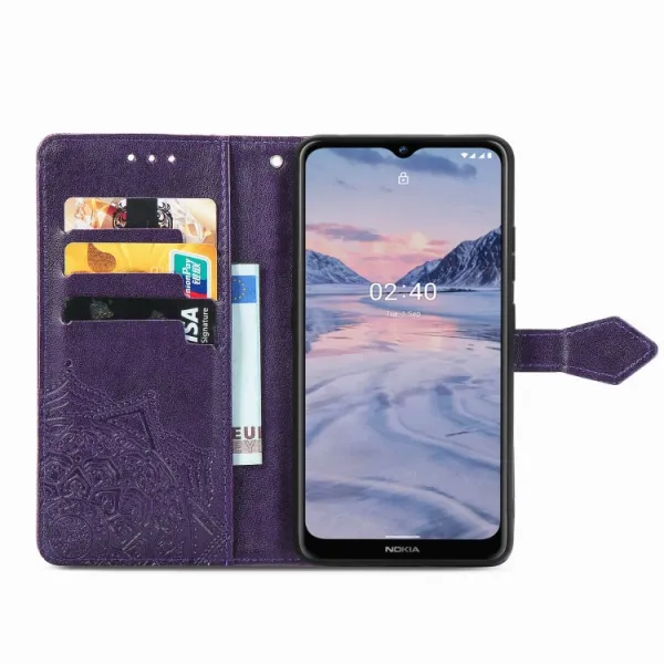ART Peňaženkový kryt Nokia 2.4 ORNAMENT fialový