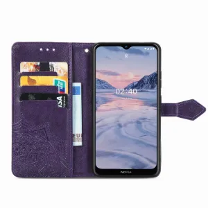 ART Peňaženkový kryt Nokia 2.4 ORNAMENT fialový