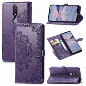 ART Peňaženkový kryt Nokia 2.4 ORNAMENT fialový