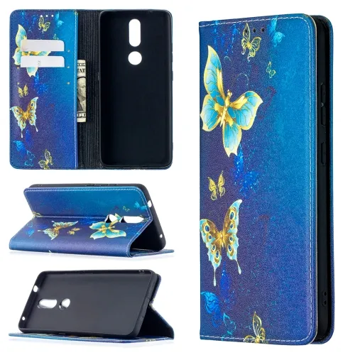 ART Peňaženkový kryt Nokia 2.4 GOLD BUTTERFLIES