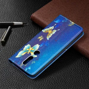 ART Peňaženkový kryt Nokia 2.4 GOLD BUTTERFLIES