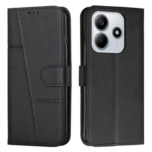 STITCHED Peňaženkový kryt pre Xiaomi Redmi Note 14 5G čierny