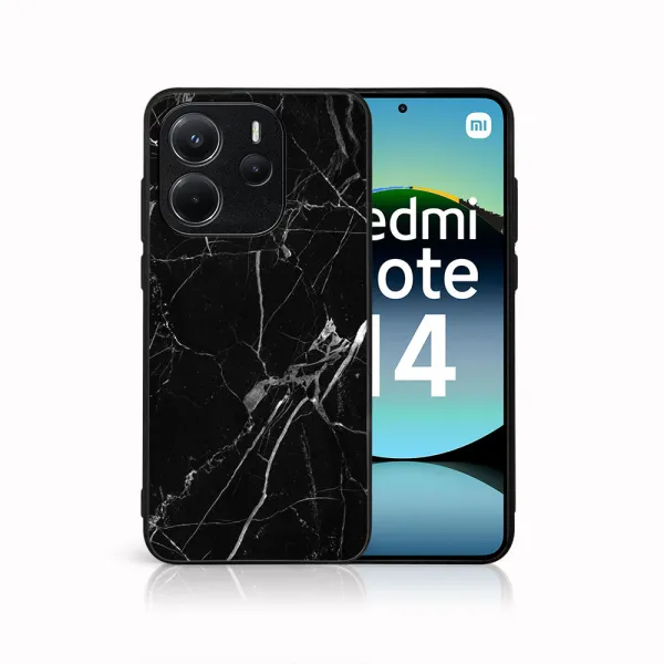 MY ART Ochranný kryt pre Xiaomi Redmi Note 14 BLACK MARBLE (142)