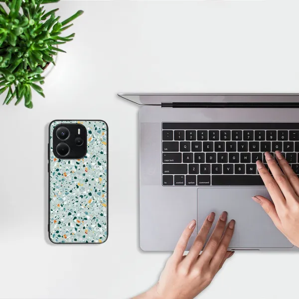 MY ART Ochranný kryt pre Xiaomi Redmi Note 14 BLUE TERRAZZO (164)