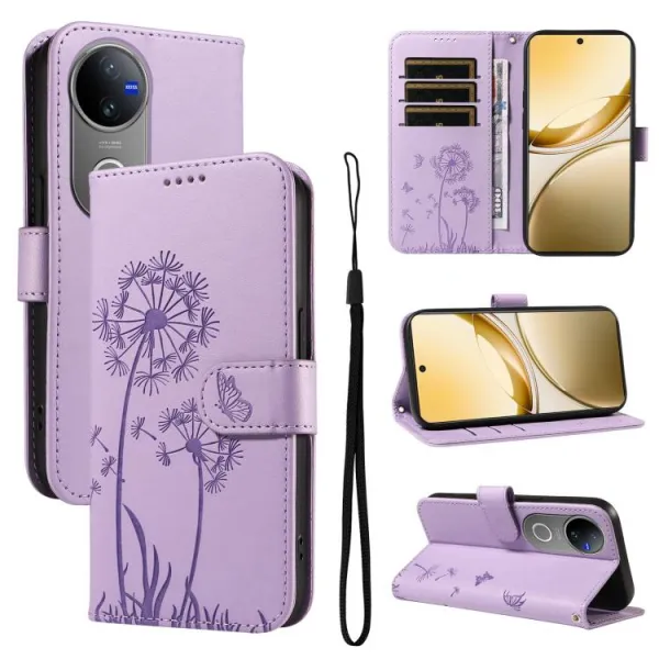 ART DANDELION Peňaženkové puzdro pre Vivo V50 5G fialové