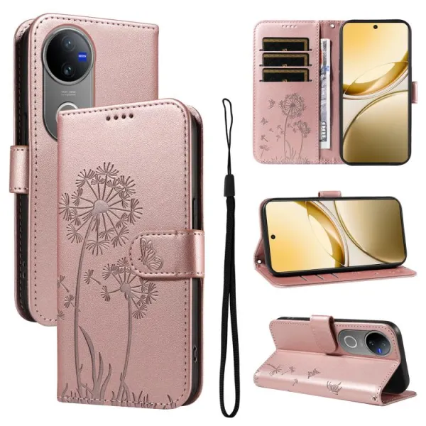 ART DANDELION Peňaženkové puzdro pre Vivo V50 5G ružové