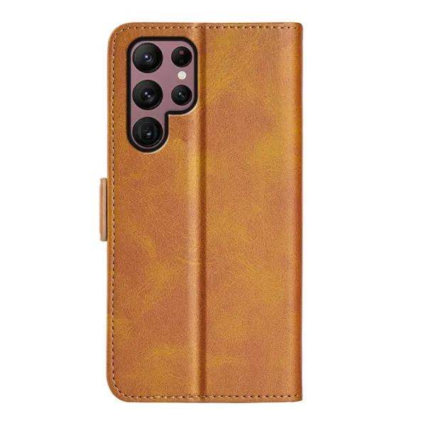 SIDE Peňaženkové puzdro pre Samsung Galaxy S23 Ultra 5G svetlohnedý