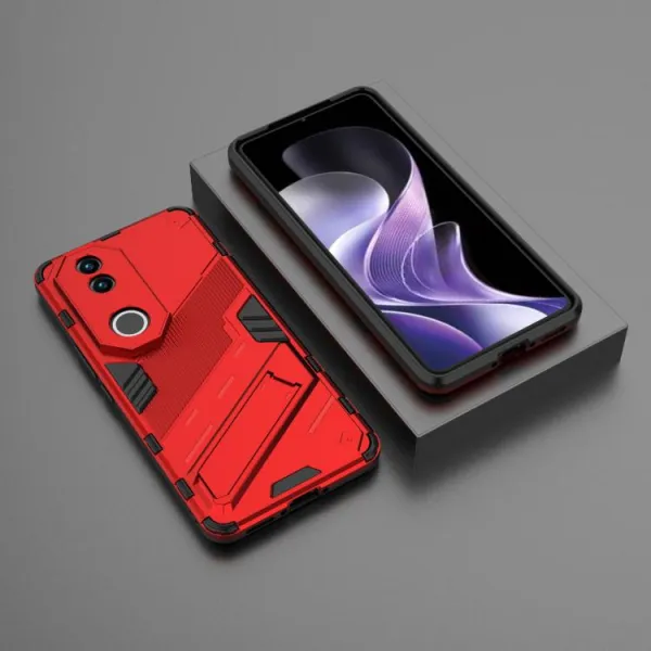 BIB Ochranný obal so stojanom pre Vivo V50 5G červený