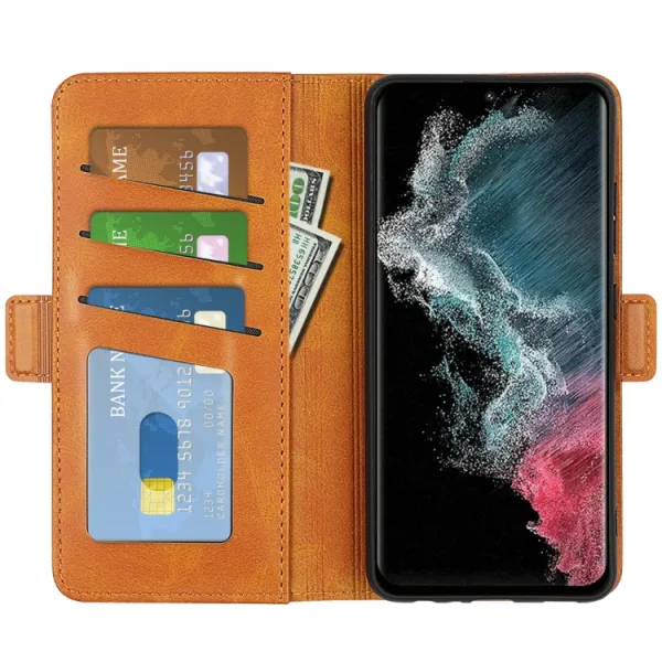 SIDE Peňaženkové puzdro pre Samsung Galaxy S23 Ultra 5G svetlohnedý