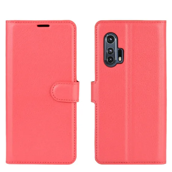 LITCHI Peňaženkový kryt Motorola Edge Plus červený