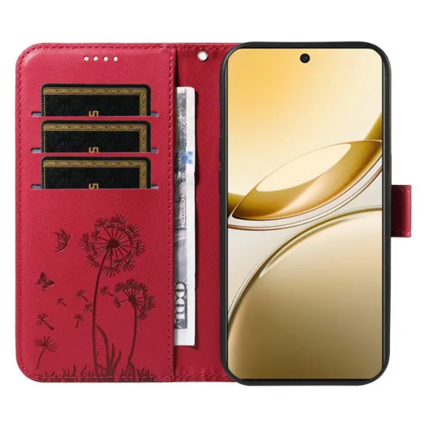 ART DANDELION Peňaženkové puzdro pre Vivo V50 5G červené