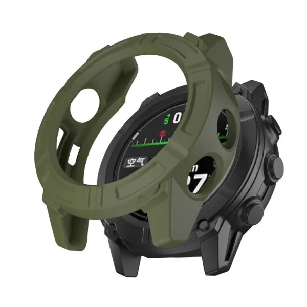 TPU HALF COVER Kryt pre Garmin Descent G2 tmavozelený