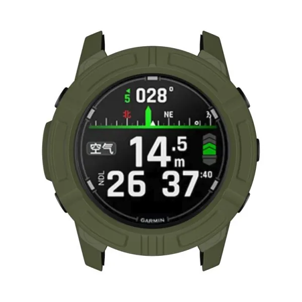 TPU HALF COVER Kryt pre Garmin Descent G2 tmavozelený