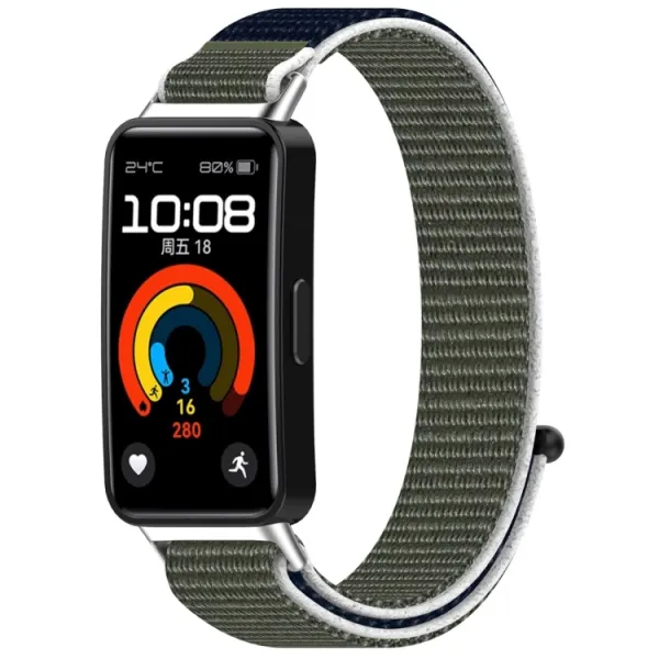 NYLON Vymeniteľný remienok pre Huawei Band 10 / Band 9 / Band 8 zeleno-modrý