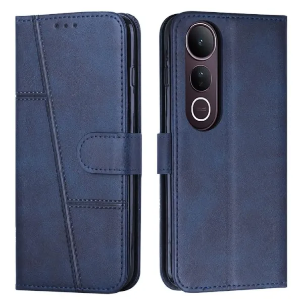 STITCHED Peňaženkový kryt pre Vivo V50 Lite modrý