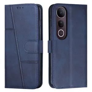 STITCHED Peňaženkový kryt pre Vivo V50 Lite modrý