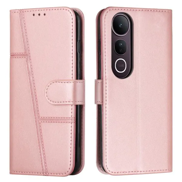 STITCHED Peňaženkový kryt pre Vivo V50 Lite ružový