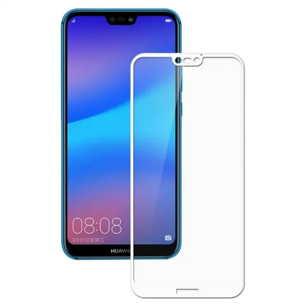 3D Tvrdené sklo Huawei P20 Lite biele