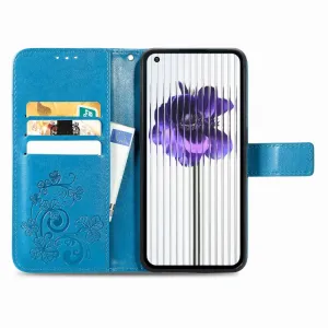 ART Peňaženkový kryt Nothing Phone 1 FLOWERS modrý