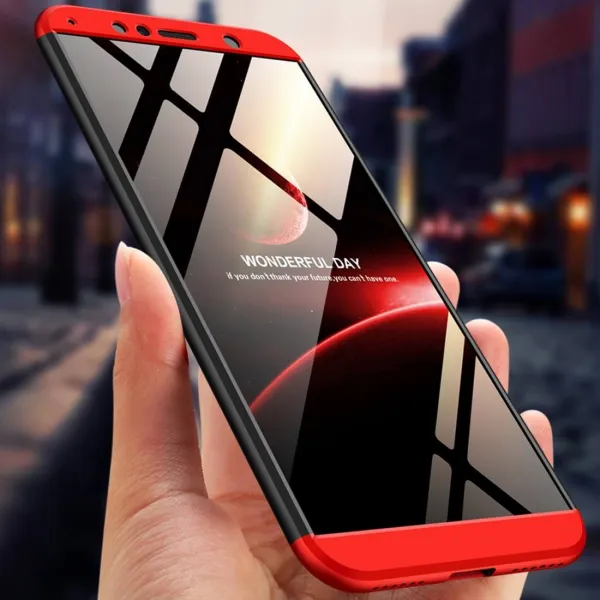 360° Ochranný kryt Huawei Y6 Prime 2018 čierny-červený