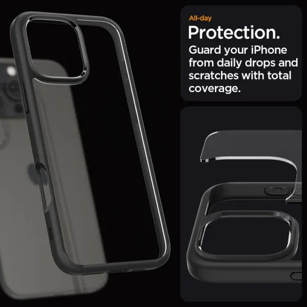 Spigen Ultra hybrid kryt na mobil, iPhone 16 Pro Max, čierny
