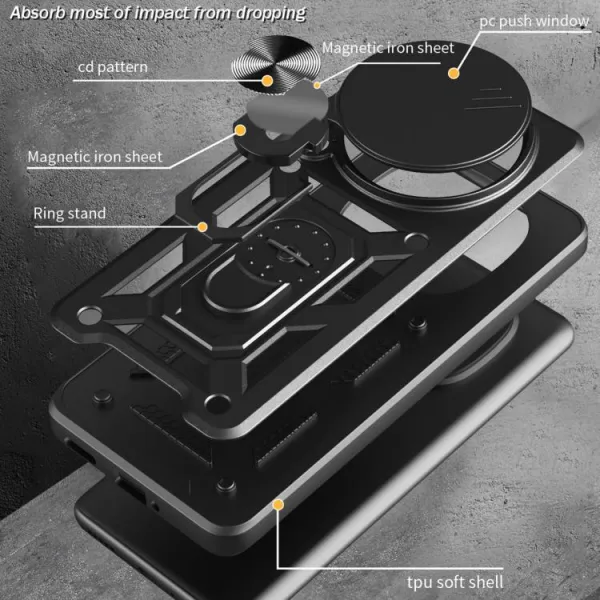 RING CAMERA Kryt s držiakom pre Honor Magic7 Pro 5G čierny
