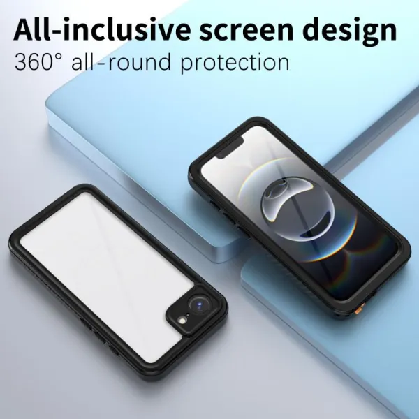 SOLID IP68 Obojstranný kryt pre Apple iPhone 16e / iPhone 17e čierny