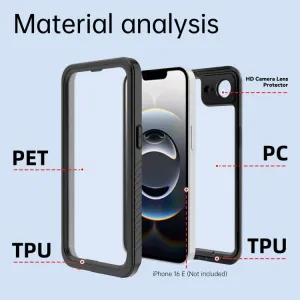 SOLID IP68 Obojstranný kryt pre Apple iPhone 16e / iPhone 17e čierny