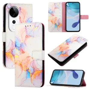ART MARBLE Peňaženkový kryt pre Vivo V40 5G WHITE ORANGE