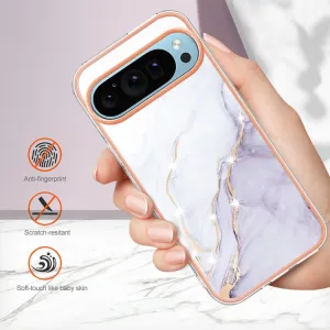 IMD MARBLE Ochranný kryt pre Google Pixel 9 / Pixel 9 Pro WHITE