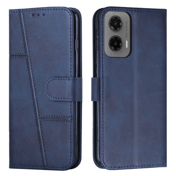 STITCHED Peňaženkový kryt pre Motorola Moto G35 5G modrý