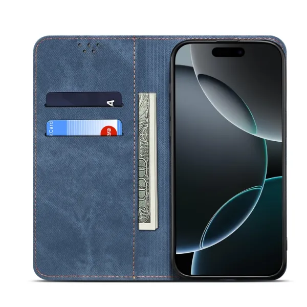 DENIM Peňaženkový kryt pre Xiaomi Poco F7 Pro modrý