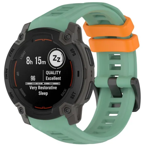 SILICONE Vymeniteľný remienok pre Garmin Instinct E 45mm zeleno-oranžový
