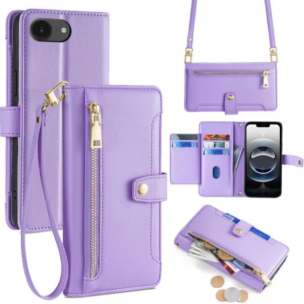 PASTEL Peňaženkové puzdro pre Apple iPhone 16e / iPhone 17e fialové