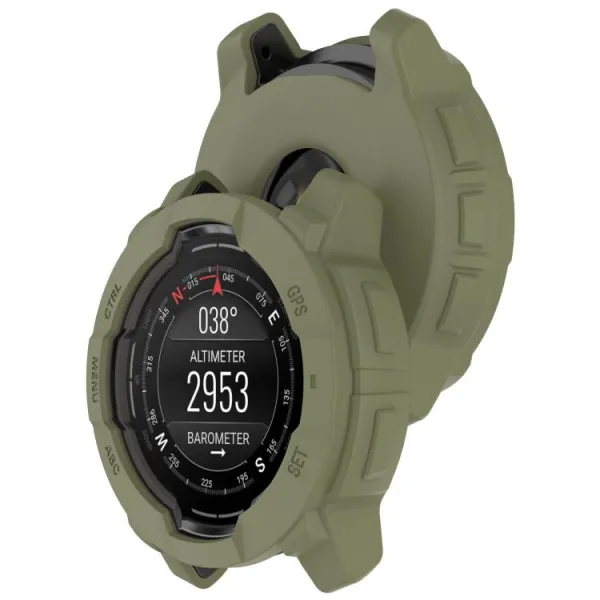 TPU HALF COVER Kryt pre Garmin Instinct 3 45mm tmavozelený
