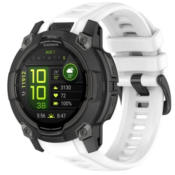 SILICONE Vymeniteľný remienok pre Garmin Instinct 3 45mm biely