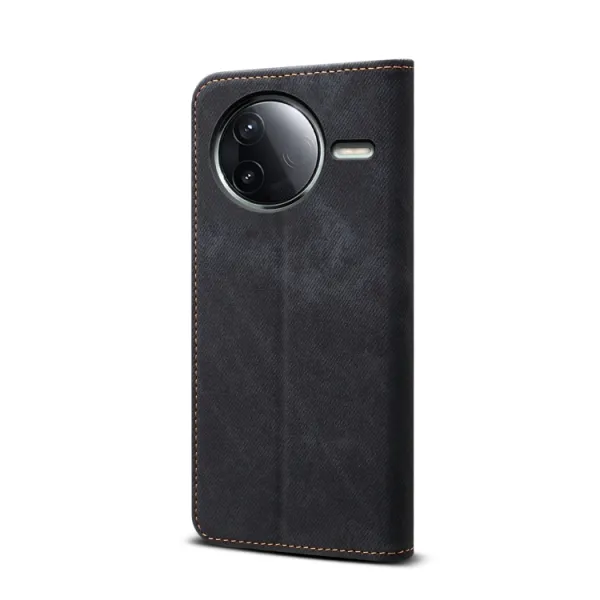 DENIM Peňaženkový kryt pre Xiaomi Poco F7 Pro čierny