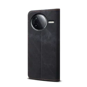 DENIM Peňaženkový kryt pre Xiaomi Poco F7 Pro čierny