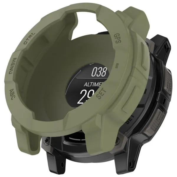 TPU HALF COVER Kryt pre Garmin Instinct 3 45mm tmavozelený