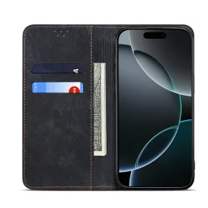 DENIM Peňaženkový kryt pre Xiaomi Poco F7 Pro čierny