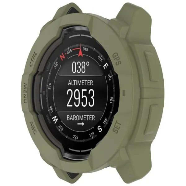 TPU HALF COVER Kryt pre Garmin Instinct 3 45mm tmavozelený