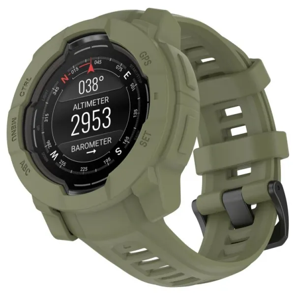 TPU HALF COVER Kryt pre Garmin Instinct 3 45mm tmavozelený
